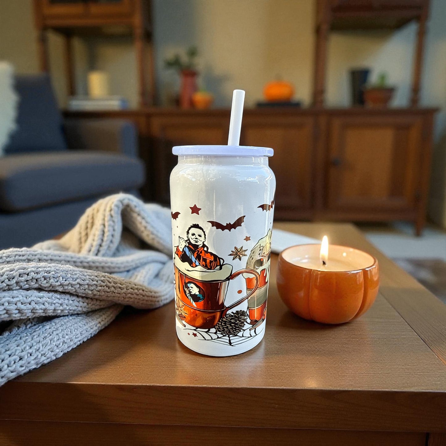 Halloween Horror Coffee Tumbler – Michael Myers, Jason & Freddy Krueger Stainless Steel Beer Can Cup