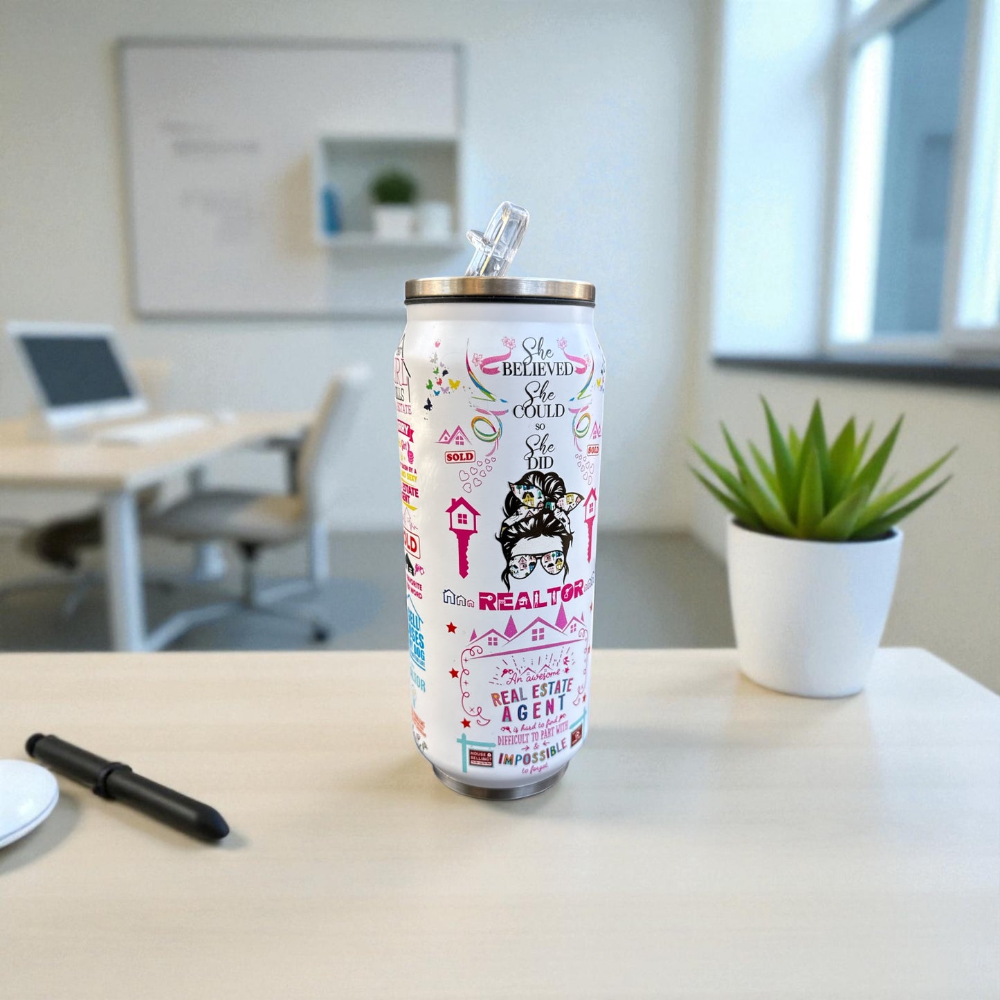 She Believed She Could So She Did Realtor Tumbler – Custom Real Estate Gift