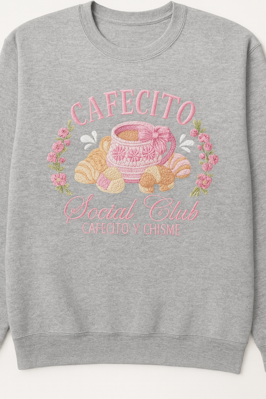 Cafecito Social Club – Cafecito y Chisme Grey Sweatshirt