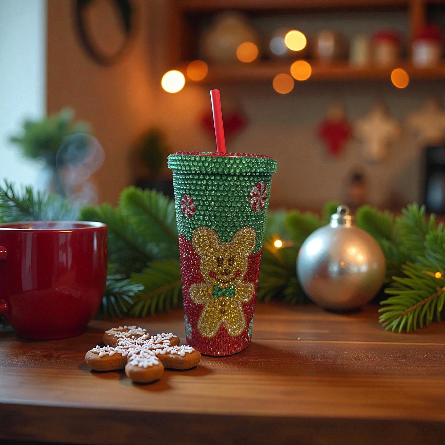 Gingerbread Sparkle Rhinestone Holiday Tumbler – Limited Edition