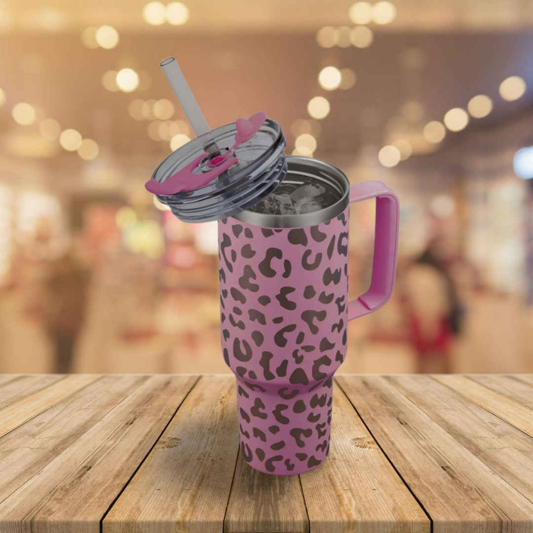 Leopard Laser 40 Oz Tumbler
