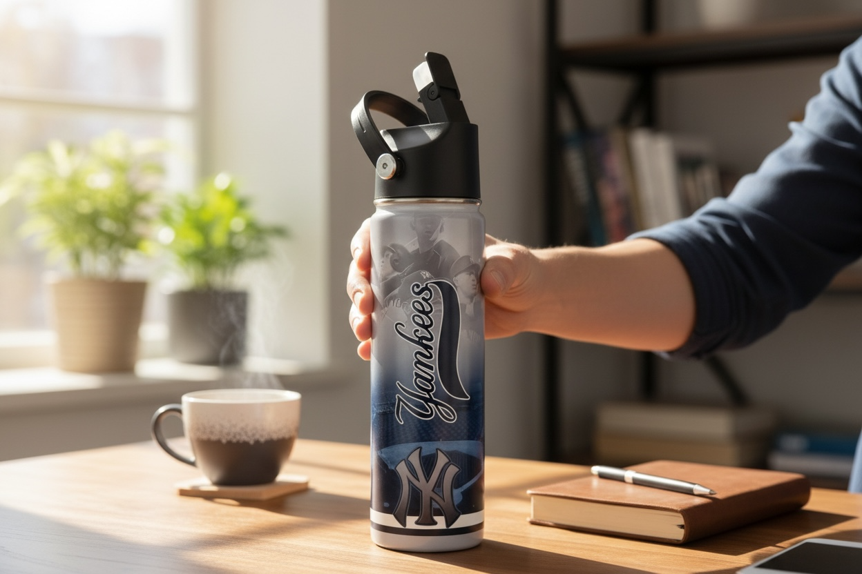 Yankees Inspired Spill-Proof Tumbler 🖤⚾