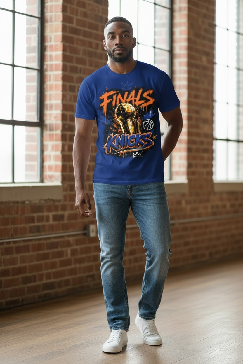 🏆 New York Knicks Finals Trophy T-Shirt | Championship Edition Basketball Fan Tee