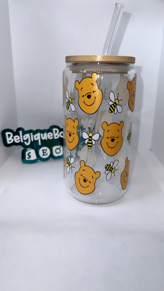 Honey Bear Delight Glass Cup.
