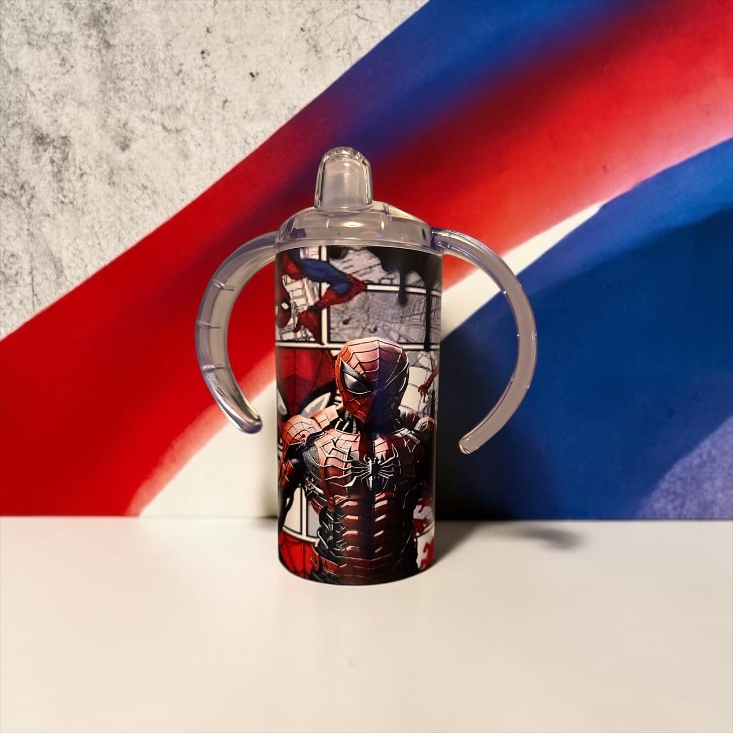 Spider-Man Inspired Kids Spill-Proof Tumbler 🕷️❤️💙