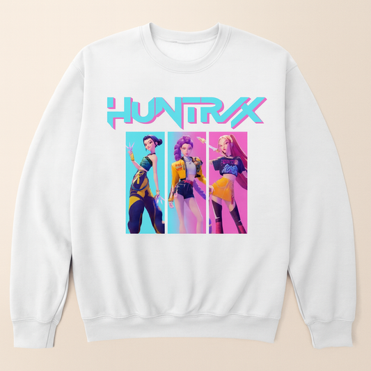Kids Demon K-Pop Huntrix Sweatshirt – White | Trending K-Style Streetwear
