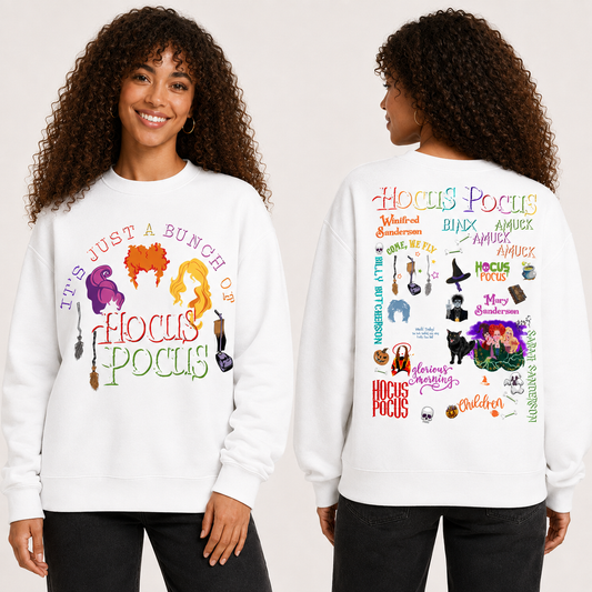 Double-Sided Hocus Pocus Inspired Halloween Sweatshirt