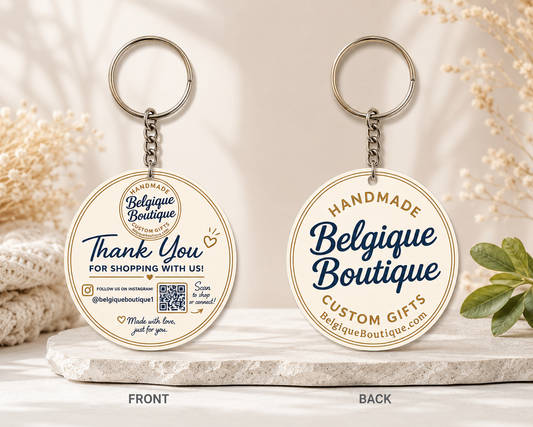 Custom Business Marketing Keychain | QR Code Keychain