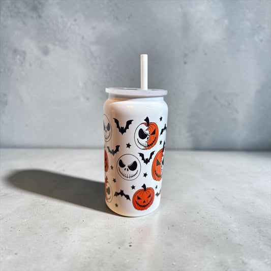 Jack-O’-Lantern Mischief Beer Can Tumbler